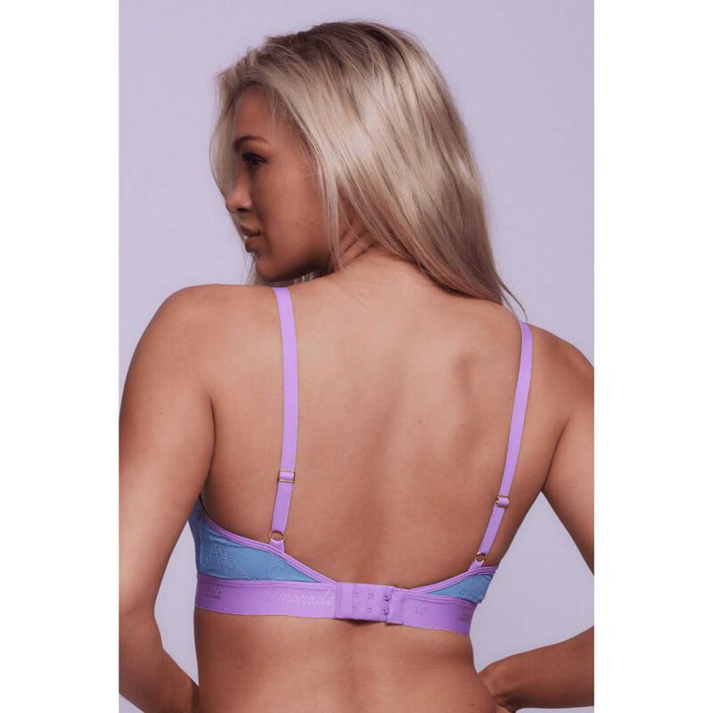 Lemonade Dolls Signature Lace Bralette - Pastel Blue & Lilac image number 1